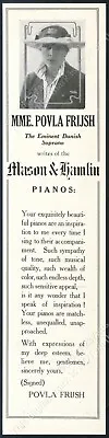 1919 Povla Frijsh Photo Mason & Hamlin Piano Vintage Trade Print Ad • $9.99