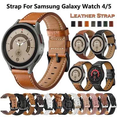 Leather Band For Samsung Galaxy Watch 6 5 4 3 40/44/42/46/43/47mm Active 2 Strap • $18.99