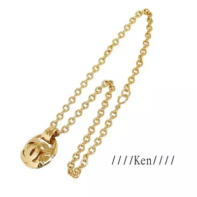 CHANEL Necklace AUTH Coco CC Chain Rare Pendant Vintage Medal Gold Coin 94P GP • $1666.14