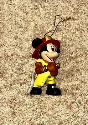 Vintage Disney Firefighter Mickey Mouse 4 Inch Porcelian • $15