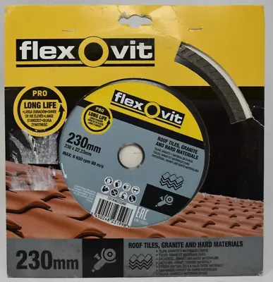 Flexovit Pro 230mm 9  Diamond Cutting Blade Turbo PRO Disc For Hard Materials • £13.95