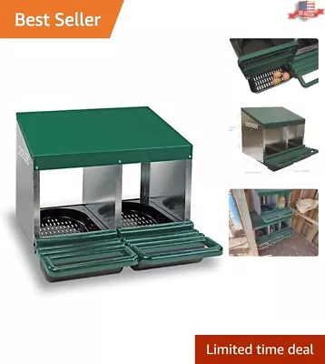 Heavy Duty Chicken Nesting Box - Roll Out Design 2 Compartments Perch Included • $122.97