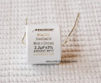 Mundorf MCap EVO Silver-Gold Oil Capacitor 2.2uf 2.2 Uf 450VDC • $39.95