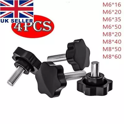 £5.22 • Buy Latche M6 M8 Carbon Steel Star Shaped Head Knob Thumb Screw Star Knobs Grips