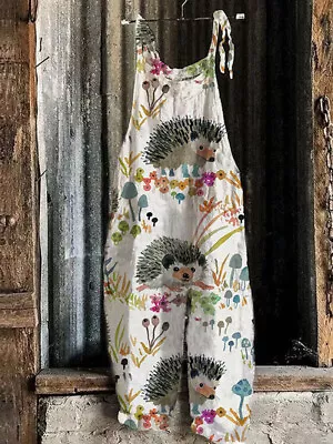 £14.89 • Buy Women Cotton Linen Dungarees Jumpsuit Ladies Casual Overalls Playsuit Rompers 16