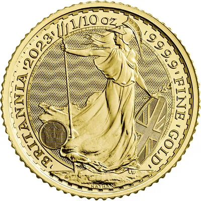 2023 Great Britain Gold Britannia £10 King Charles 1/10 Oz - BU • $256.77