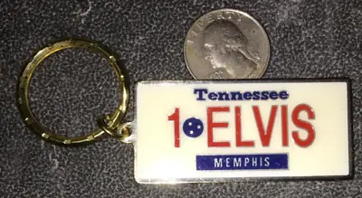 Elvis Presley - Enameled License Plate Souvenir Keychain • $7.99