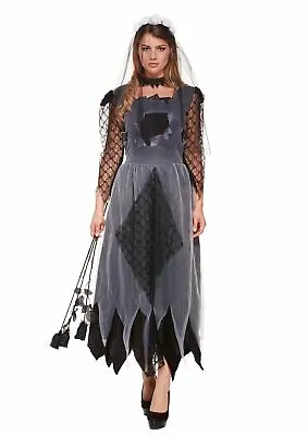 £13.49 • Buy Womens Corpse Bride Costume Zombie Ghost Halloween Fancy Dress