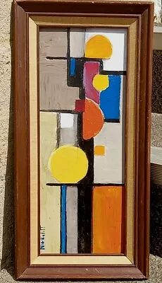 Abstract Expressionist Mid Century Modern Style Painting Modernist GEOMETRIC  • $90