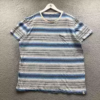 American Eagle T-Shirt Men's XL Short Sleeve Striped Crew Neck Pocket Blue White • $9.99