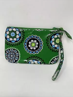 Vera Bradley Cupcakes Green Vinyl Cosmetic Clip On Makeup Case HARD TO FIND ITEM • $14