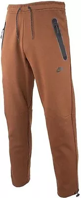Nike Tech Fleece Jogger Pants Brown Black Zipper New Bottoms Men Size Medium • $101.74