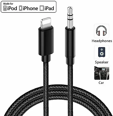 For Iphone To 3.5mm Jack Male CAR Audio AUX Lead Cable XS 11 12 13 13pro 14 UK • £4.44