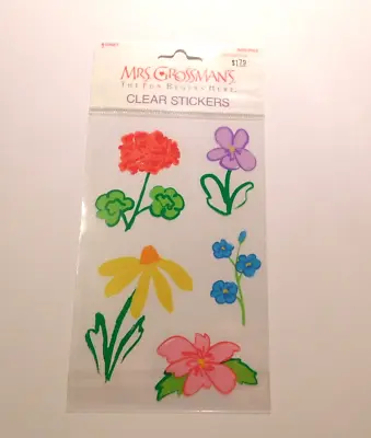 Mrs. Grossman's 1 Sheet Package Sheer Color ~Transparent Flowers~ 2006 Stickers • $2.49