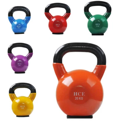 $22.99 • Buy 4kg-24kg  Solid Cast Iron Vinyl Coated Kettlebells Crossfit Strength Kettlebell