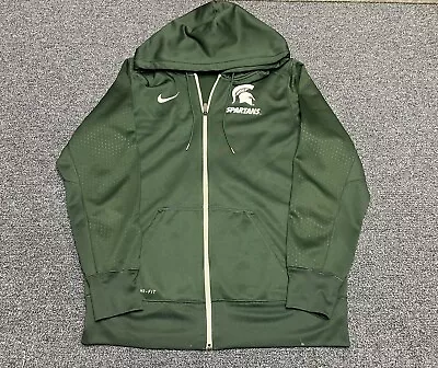 Nike Michigan State Therma Fit Jacket Green Full Zip Men’s Size Large • $22.99