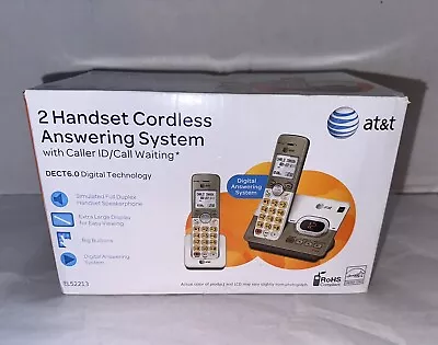 NEW AT&T EL52213 2-Handset Cordless Phone & Answering System Backlit DECT 6.0 • $39