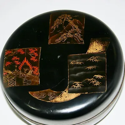 Antique Japanese Lacquer Gold Maki-e Confectionery Container One Of The Tea Cere • $67.50
