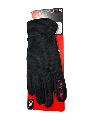 Spyder Size Medium Black With Red Logo Core Conduct Gloves Touchscreen Mens • $13.99