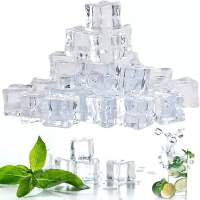 40X Clear Crystal Fake Artificial Acrylic Ice Cubes For Photography Display • £5.99