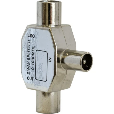 $7.95 • Buy EU275M 2 Way PAL TV Antenna Splitter Indoor Passive, Metal Casing 'T' Piece