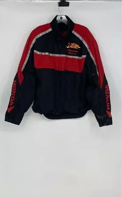 Honda Mens Red Black Roadrunner Racing Full-Zip Motorcycle Jacket Size Large • $15.50