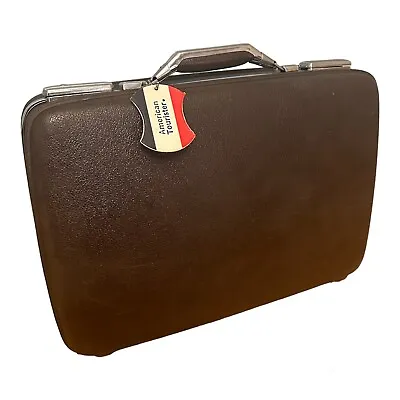 American Tourister Briefcase Hard Side Brown No Keys 18 X 13 X 6 Inches Vintage • $20
