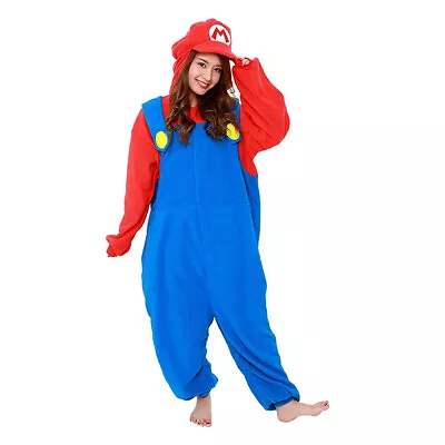 Super Mario Ladies Plush Onesie0 Costume Pyjama Kigurumi All In One Outfit Hood • $32.99