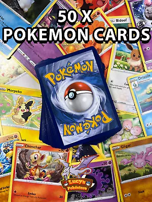 $6.95 • Buy 50 X Pokemon Cards Bulk - Holos - Reverses - Rares Guaranteed - No Duplicates