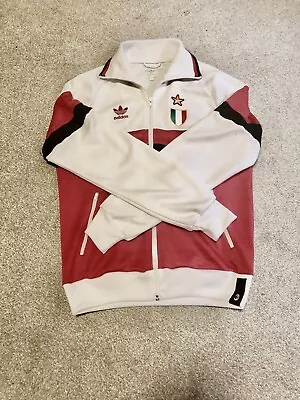 Adidas AC Milan Jacket Medium White Men's National Football Casual Track Top - S • £100