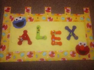 Handmade Elmo Sesame Street Curtain Valance Personalized Name Alex Multi Color • $34.99