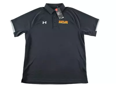 Under Armour NEW Maryland Terrapins Terps Black Mens L Golf Coach Polo Shirt UA • $24.99