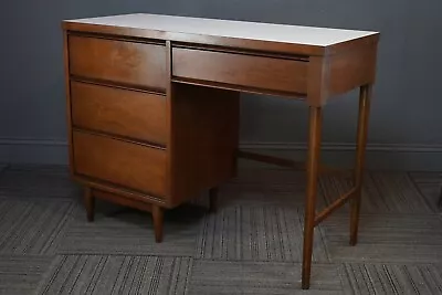 Mid Century Modern Walnut & White Formica Writing Desk • $489.99