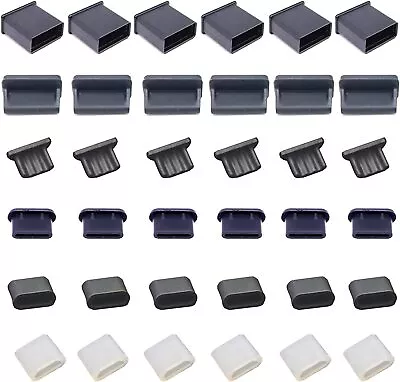 36 PCS 6 Types USB Anti Dust Cover Plugs Silicone Soft Micro USB Cap Port • $14.15