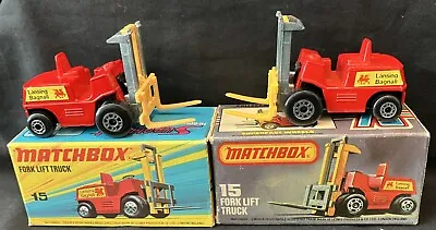 2 Lesney Matchbox Superfast 15 Lansing Bagnall Fork Lift Type I & L Box 1972 • $14.99