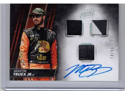 2018 Panini Prime MARTIN TRUEX Jr. Triple Race-Used Autograph Card 74/99 • $5.01