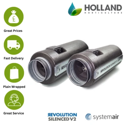 Systemair Silenced Revolution Vector EC Fan V2 Hydroponic Silent EC Fan GAS UK • £625