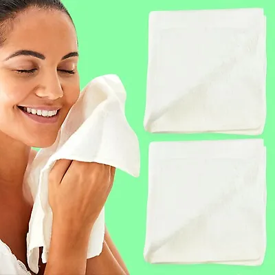 2 X SUPER SOFT MICROFIBRE WASH CLOTH Makeup Removal Face Cleansing Towel Flannel • £5.98