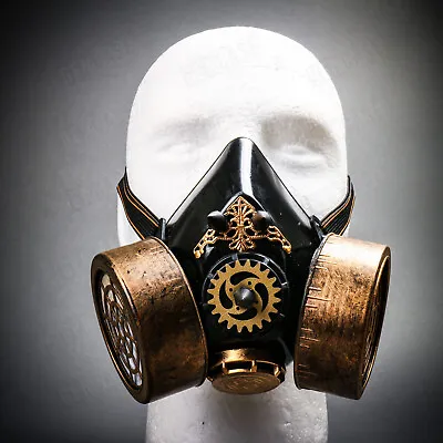 Steampunk Costume Gas Mask Plague Doctor Mouth Mask Masquerade Halloween Gold • $21.99