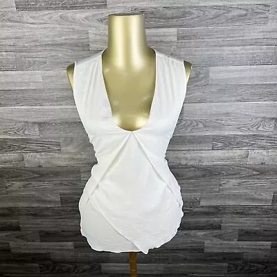 H&M V-Neck Sleeveless White Pullover Blouse Top Women's Size 12 • $6