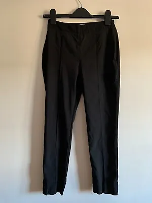 Asos UK 6 Black Narrow Leg Trousers Side Zip 1 Rear Mock Pocket Used • £0.99