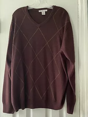 Vintage! Geoffrey Beene Mens Size XL Purple Argyle Grandpa Dadcore Soft Sweater • $20