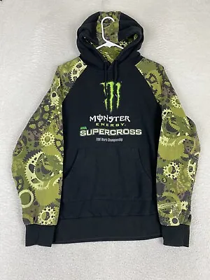 Monster Energy Drink AMA Supercross FIM World Championship Gear Camo Hoodie Sz S • $29.88