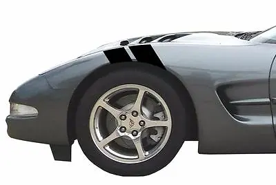 4  Fender Racing Stripe Gun Metal2 CARBON FIBER Vinyl (Fits Chevy CORVETTE C5) • $31.95