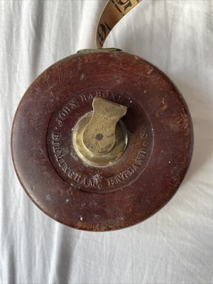 £30 • Buy 1944 WW2 Army Issued John Rabone Birmingham Leather Tape Measure 50ft Inches Cm