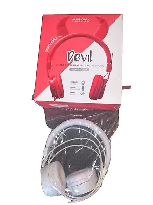 Merkury Devil Gaming Headphones Red W/ Mic + Gorsun White Headphones Lot • $15