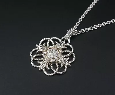 $257.58 • Buy Judith Ripka Sterling Silver Diamond Maltese Fleuree Cross Necklace 17  NS1875