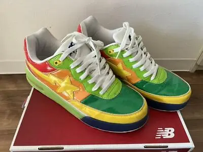 A BATHING APE Bapesta Sneaker Shoes Low Multicolor US10.5 Used From Japan • $446.56