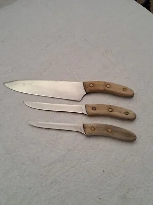 $24.99 • Buy 3 Pcs Vintage Chicago Cutlery American Chef AC Lot   Curved Handle Slicer Knife