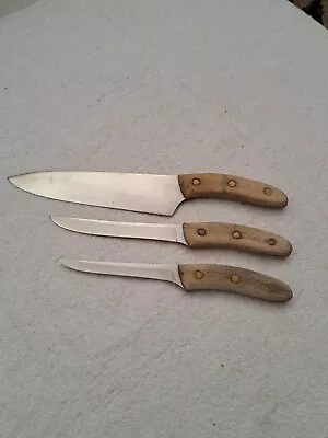 $24.99 • Buy 3 Pcs Vintage Chicago Cutlery American Chef AC Lot   Curved Handle Slicer Knife